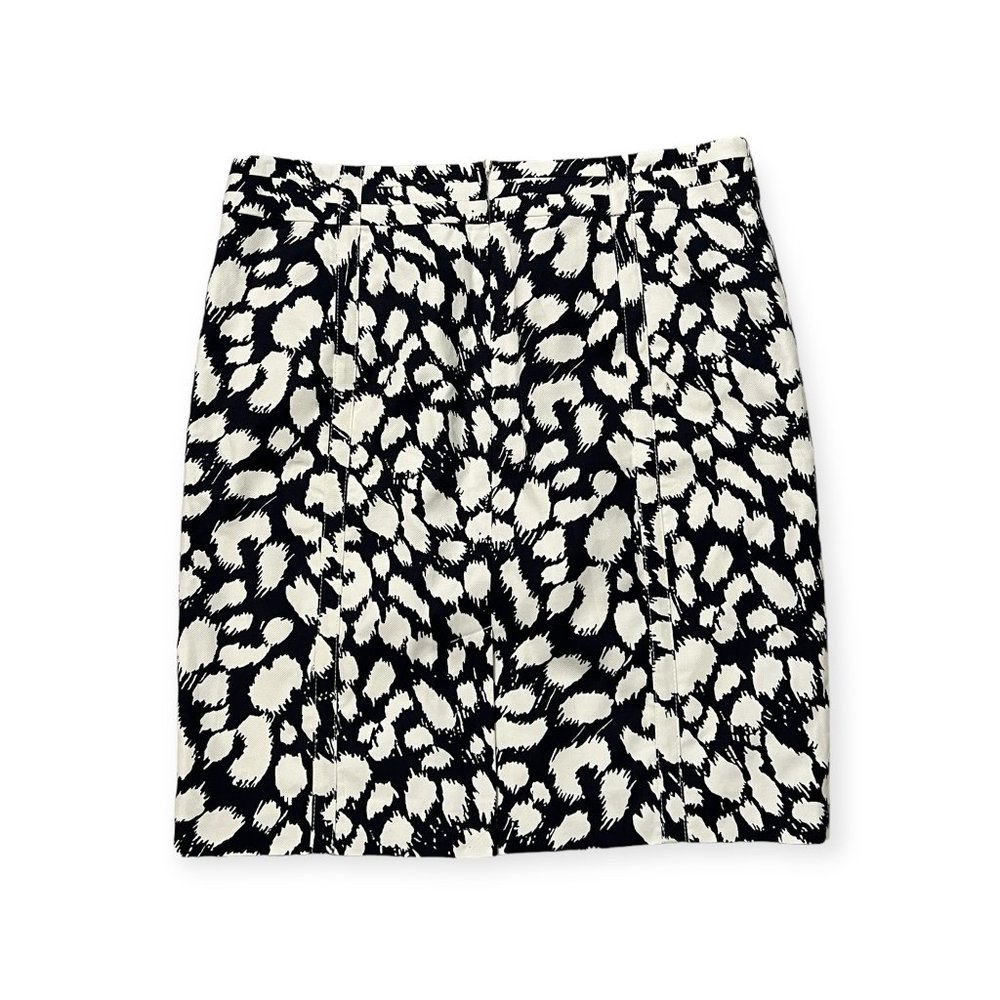 NWT LOFT Women's Pencil Skirt Dark Navy Geometric Size 12 Rayon Blend - Picture 2 of 7